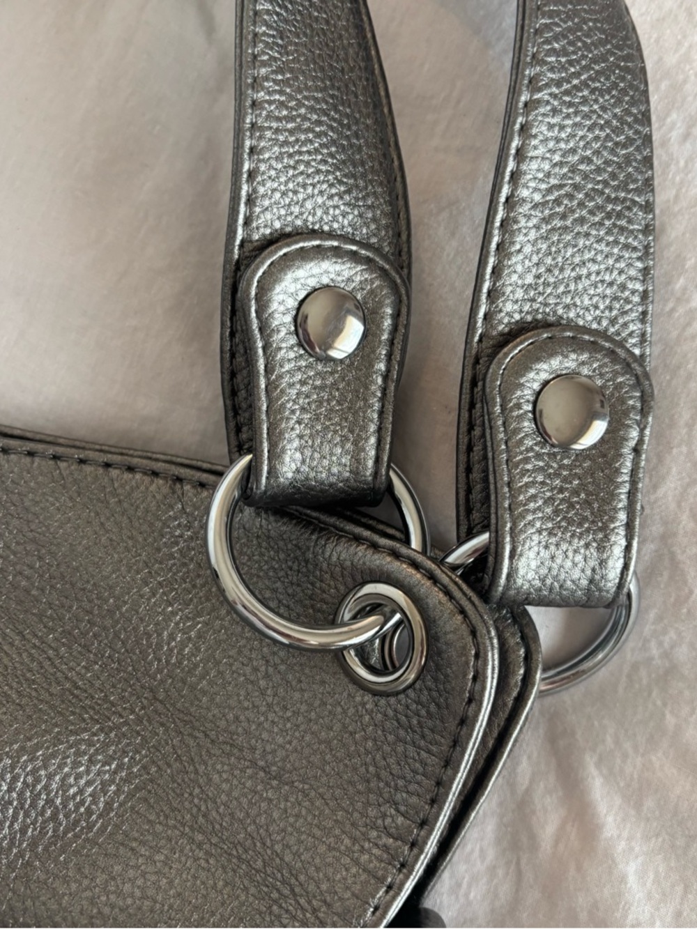 Studded Mandala Crossbody Bag Grey Boho Western Festival Rhinestone Statement - Picture 9 of 9
